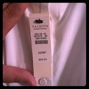 22WP Classic white Button-up from Talbots. NWT